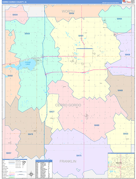 Cerro Gordo County, IA Wall Map
